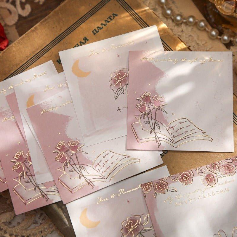 2065 Full-stamped trio of memo pads. The Name of the Rose. - Memo Journals