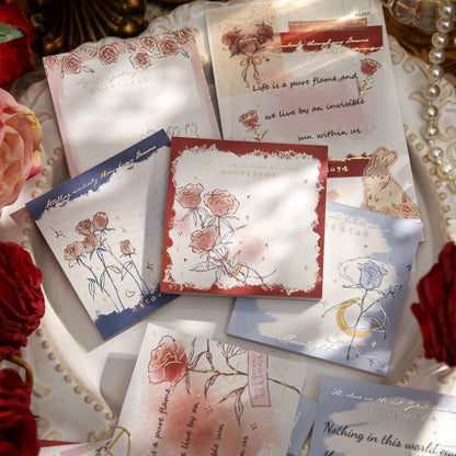 2065 Full-stamped trio of memo pads. The Name of the Rose. - Memo Journals