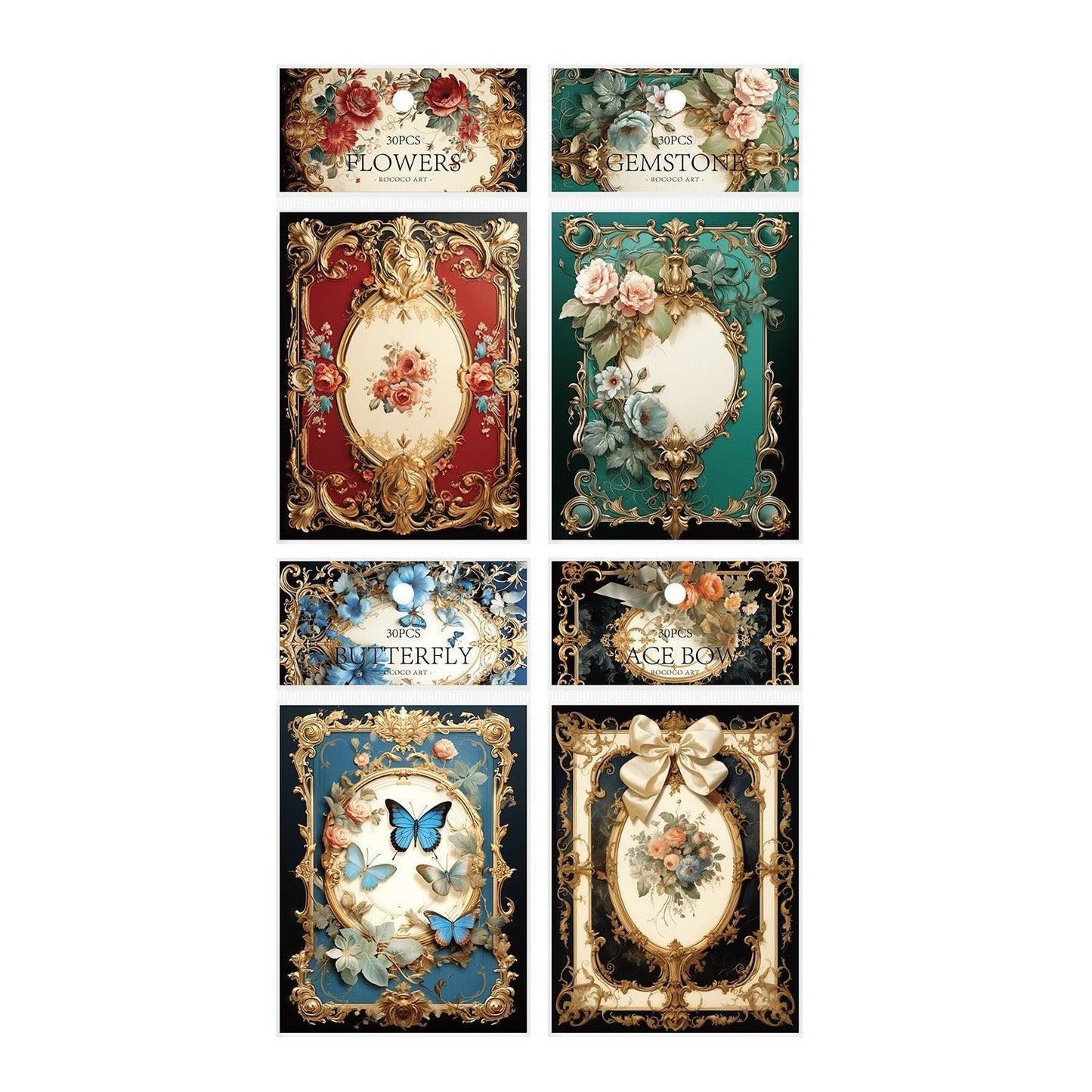 2073 Material Paper Rococo Art Series - Memo Journals