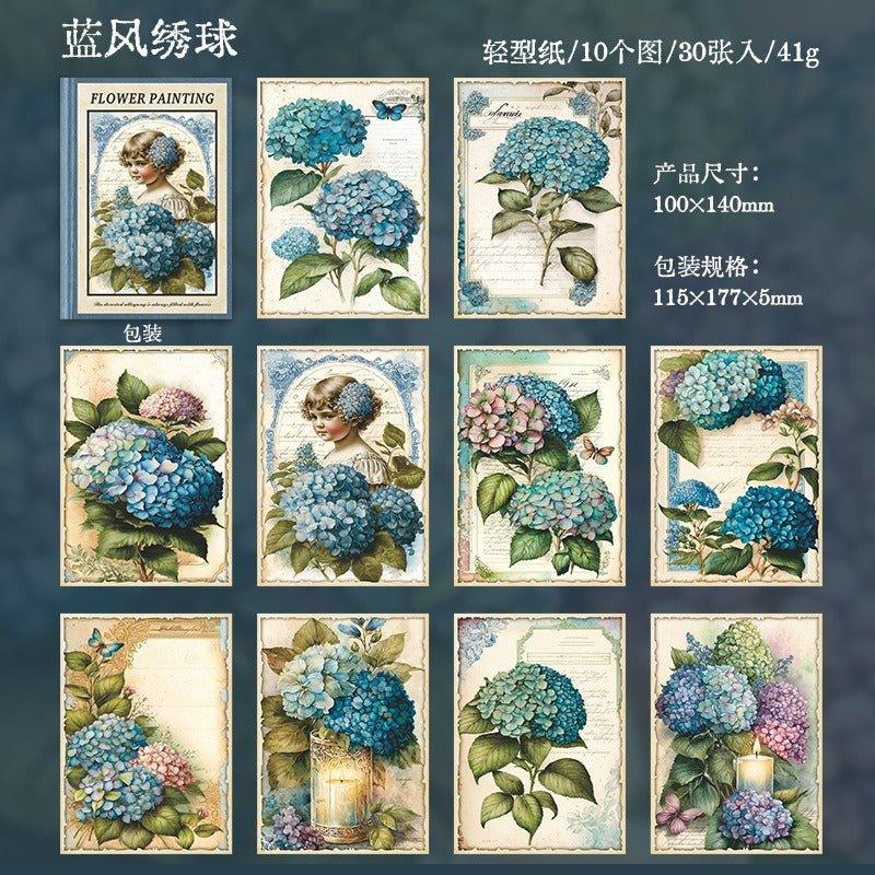 2075 Flower Painting Book Page Series - Memo Journals