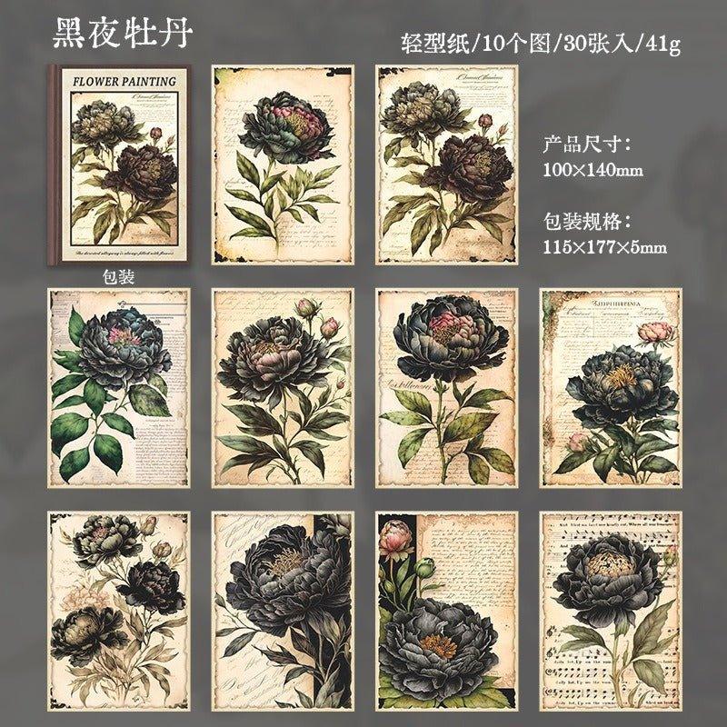 2075 Flower Painting Book Page Series - Memo Journals