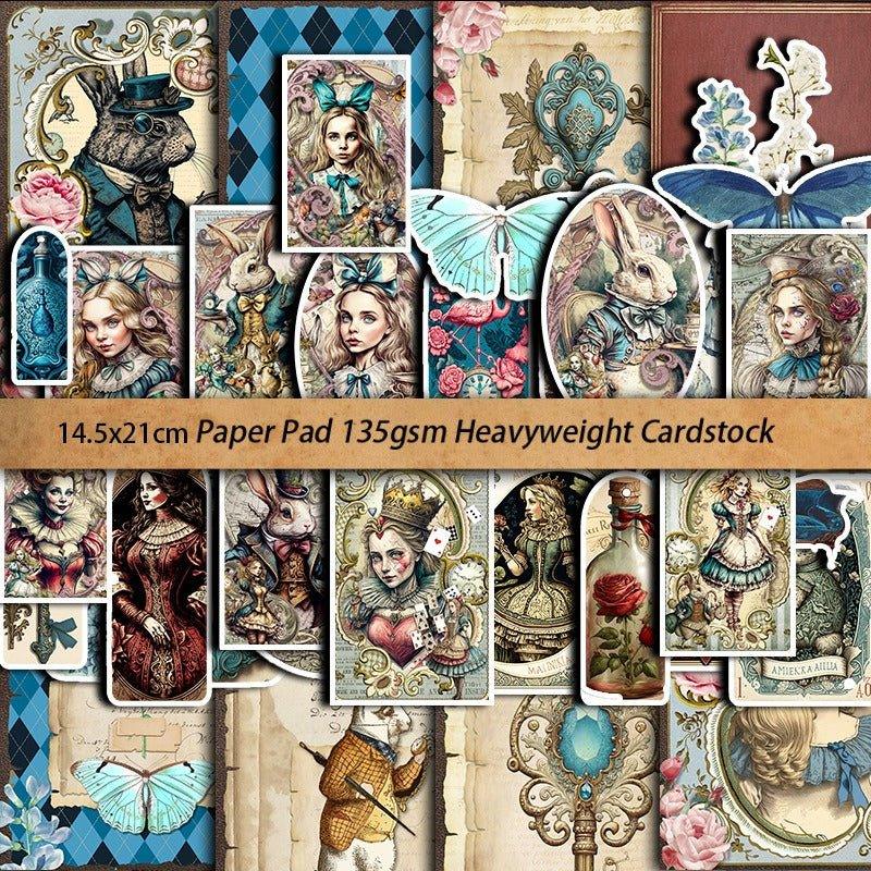 2086 Vintage Alice Theme Sticker Pack Material Paper - Memo Journals