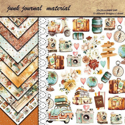 2090 10 background papers where we go handbook collage diy - Memo Journals