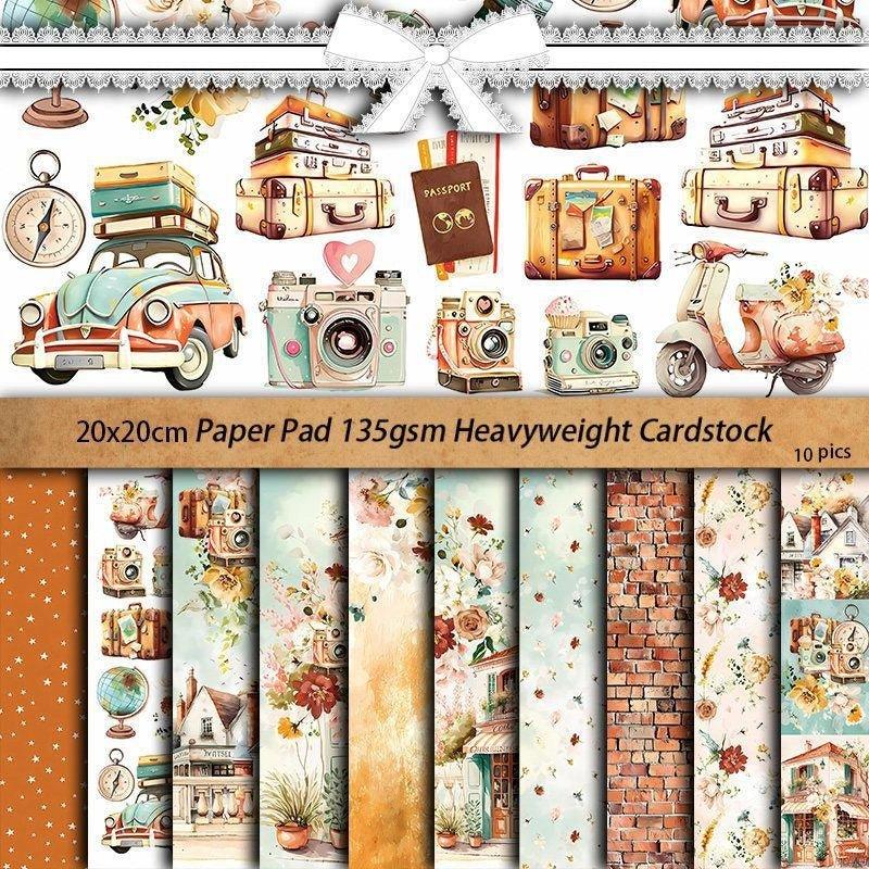 2090 10 background papers where we go handbook collage diy - Memo Journals