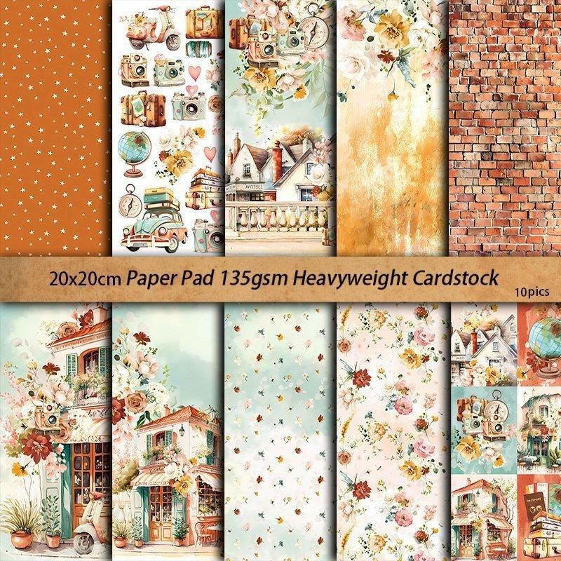 2090 10 background papers where we go handbook collage diy - Memo Journals