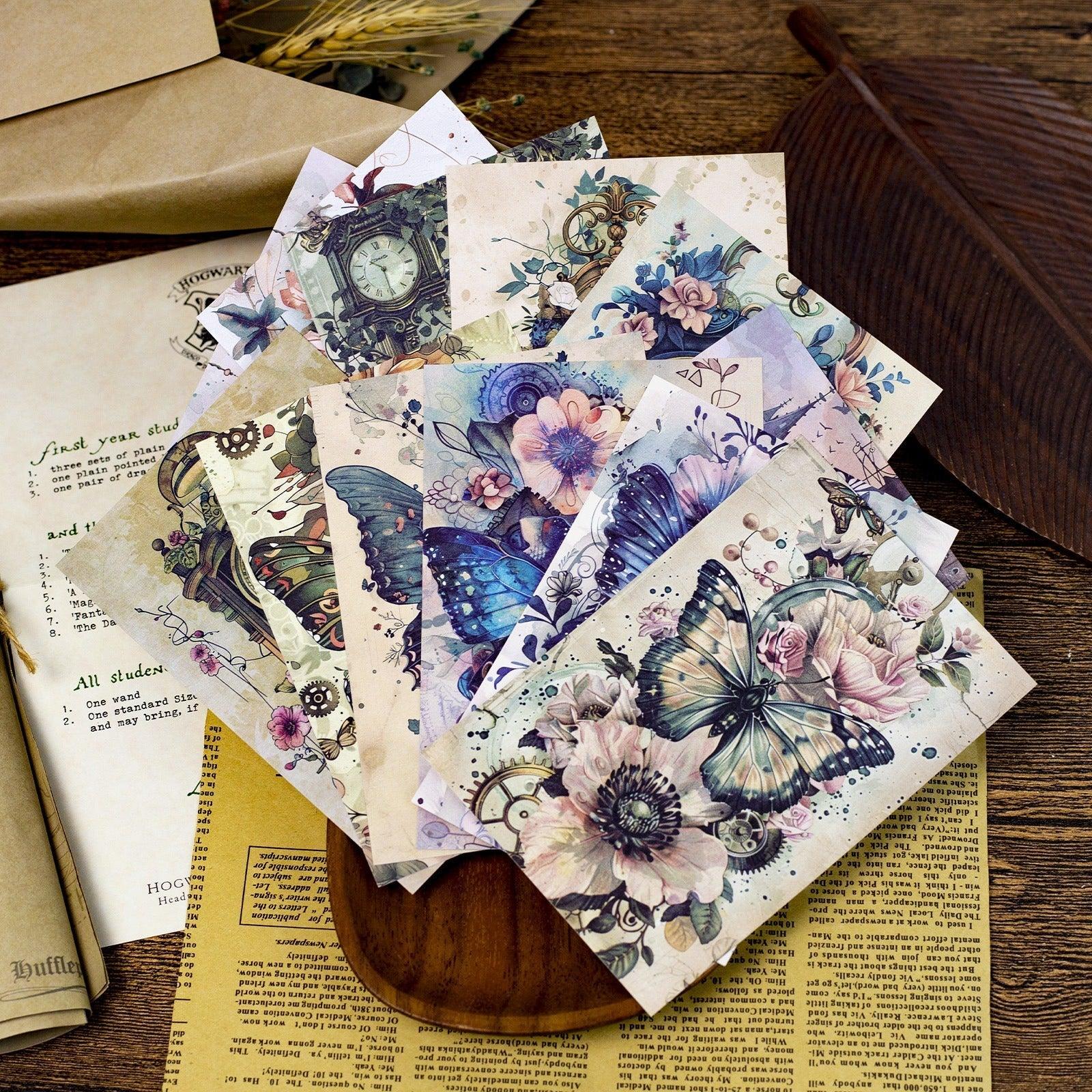 Handbook Paper Frame 2097 12 Pieces/Pack Vintage Handbook Material Paper Big Ben Butterfly ...