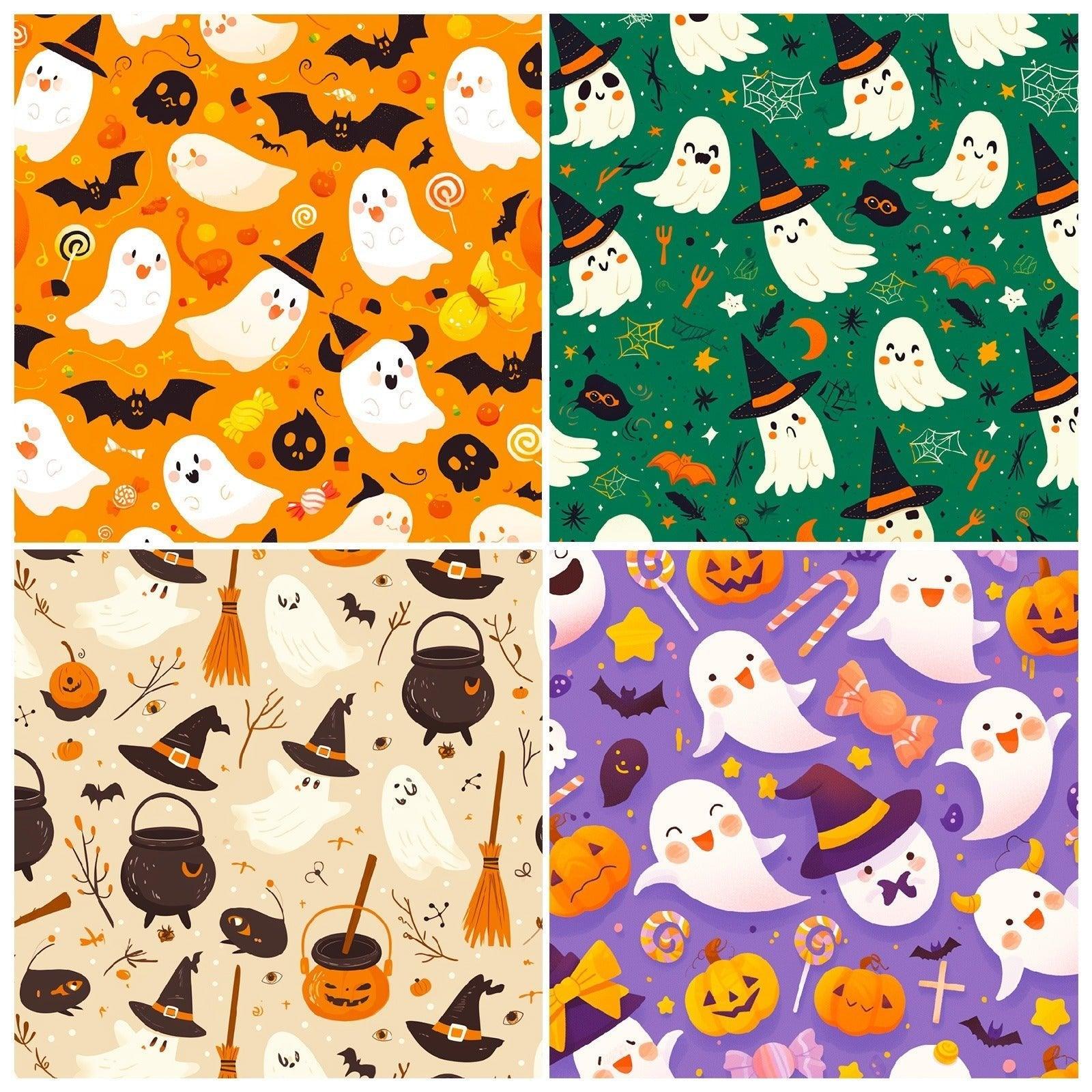 2098 12 Witch Pumpkin DIY Handbook Scrapbook Paper Background Paper - Memo Journals