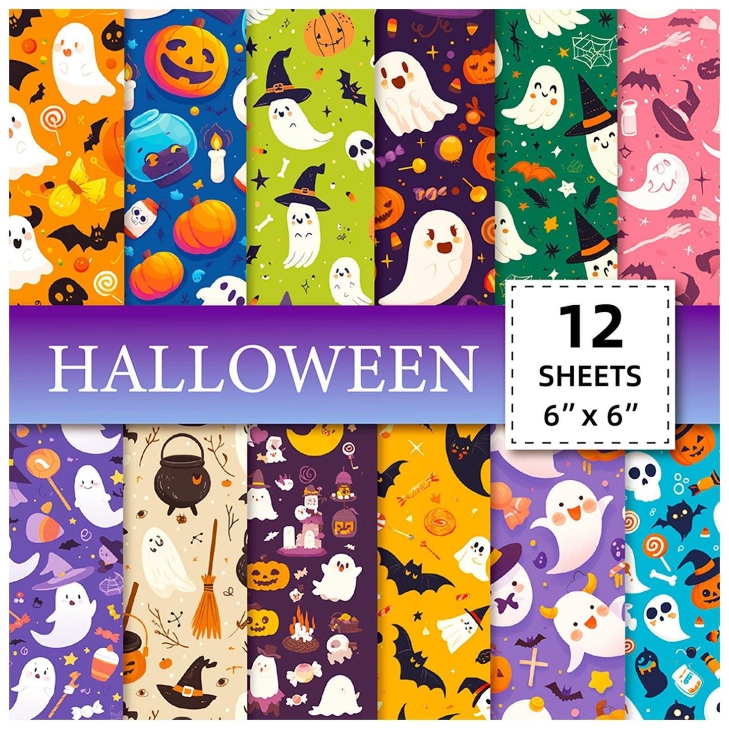 2098 12 Witch Pumpkin DIY Handbook Scrapbook Paper Background Paper - Memo Journals