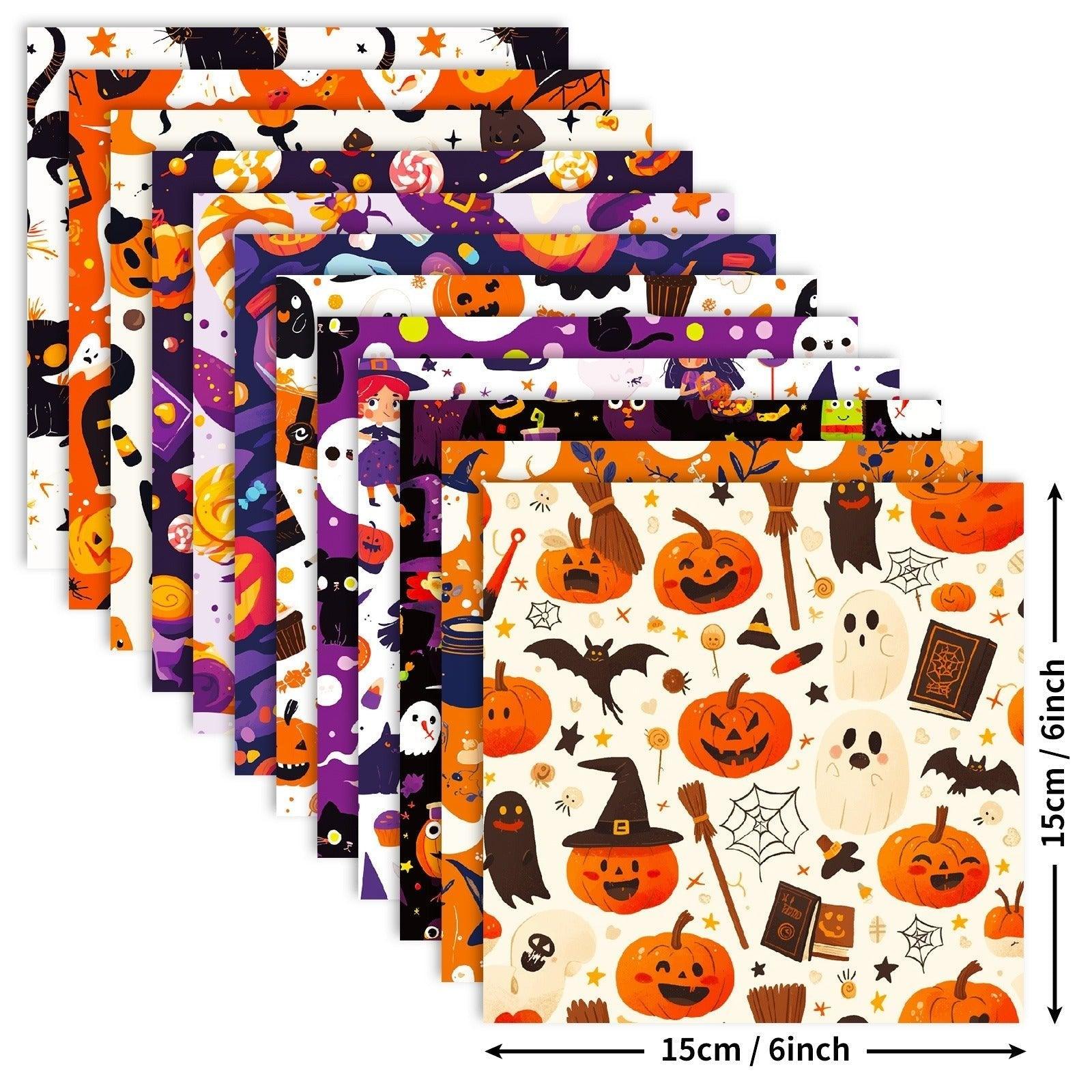 2101 12 Halloween Material Paper Pumpkin Spooky Bat Handbook - Memo Journals