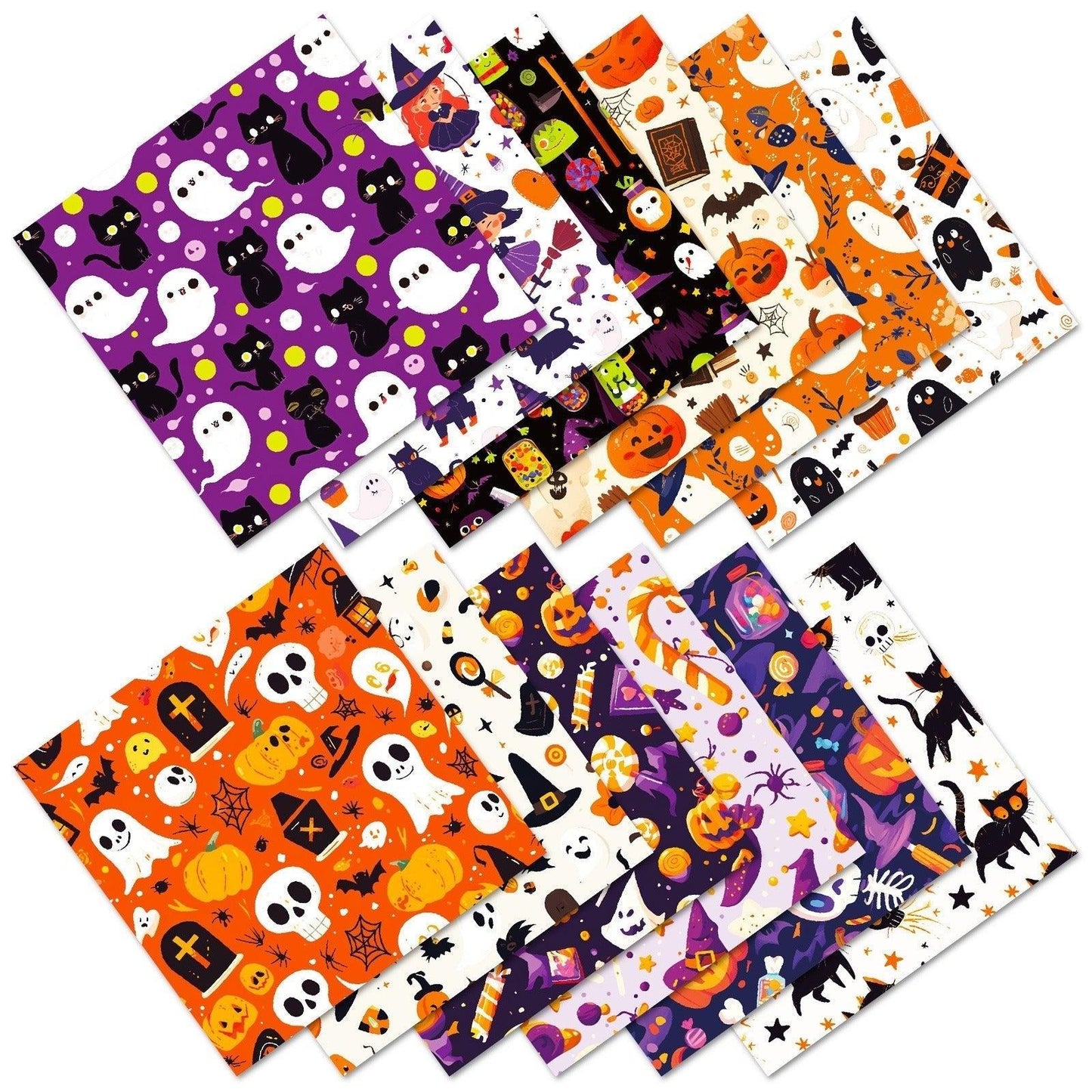 2101 12 Halloween Material Paper Pumpkin Spooky Bat Handbook - Memo Journals