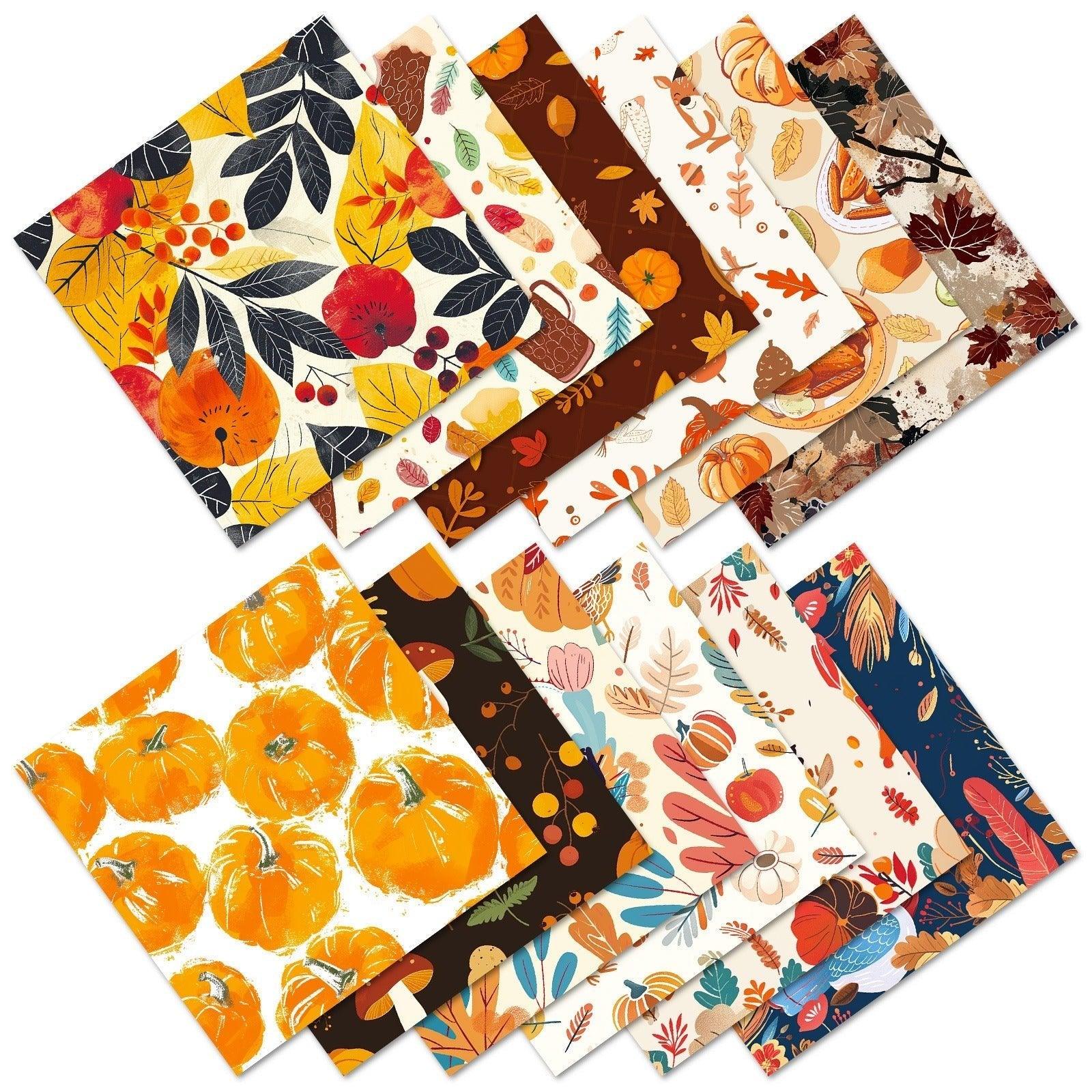 2105 12 sheets/pack Autumn Harvest Festival Material Paper - Memo Journals