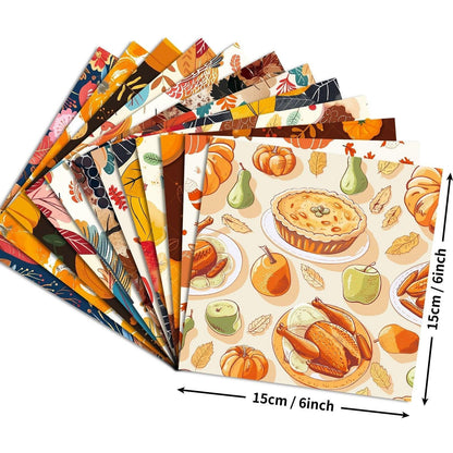 2105 12 sheets/pack Autumn Harvest Festival Material Paper - Memo Journals