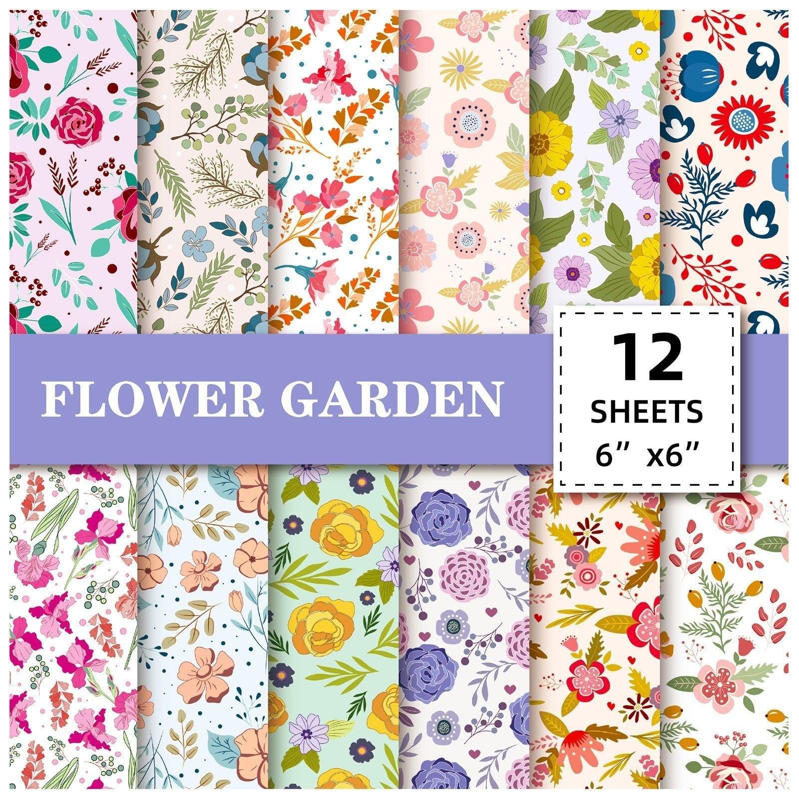 2107 12 sheets/pack Valentine's Day Floral Mix & Match Stock Paper - Memo Journals