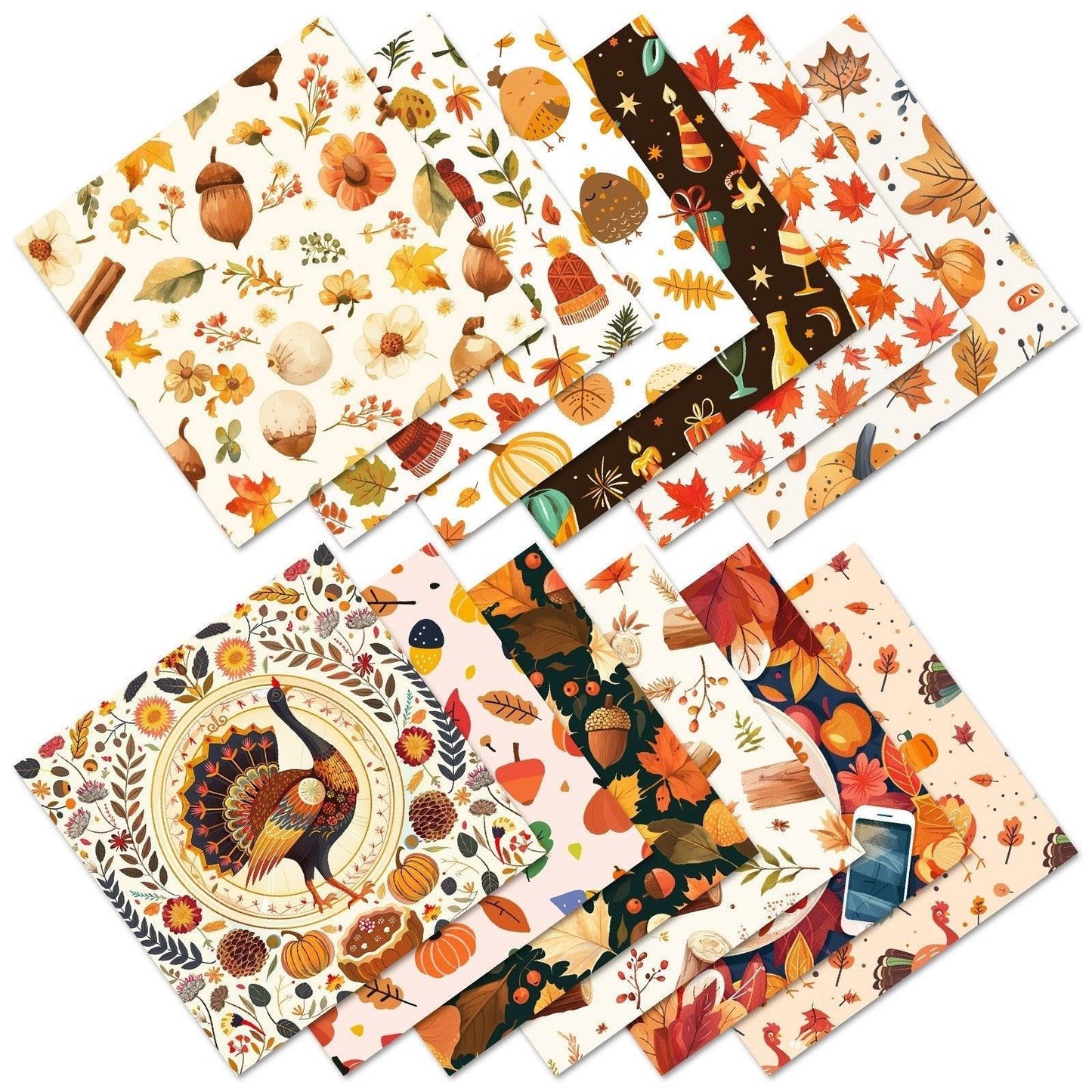 2108 12pcs/pack Thanksgiving party DIY handbook base material paper - Memo Journals