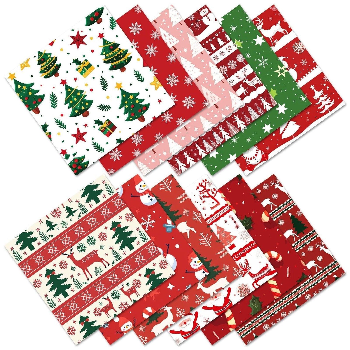 2113 12 sheets/pack Christmas Day Celebration Decoration Base Paper - Memo Journals