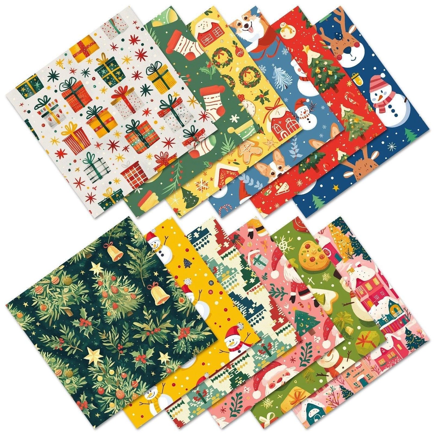 2114 12 Sheets of Christmas Eve Gift Wrapping Paper Christmas Day - Memo Journals