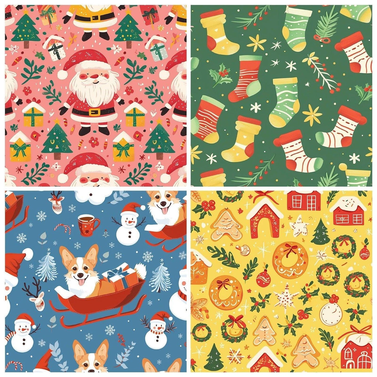 2114 12 Sheets of Christmas Eve Gift Wrapping Paper Christmas Day - Memo Journals