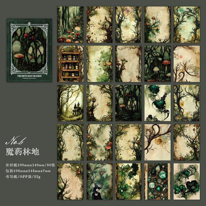 2118 Material Paper Witch's Garden Collection - Memo Journals