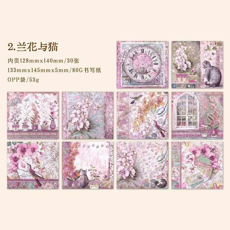 2137 Paper stock Romantic Manor Series - Memo Journals