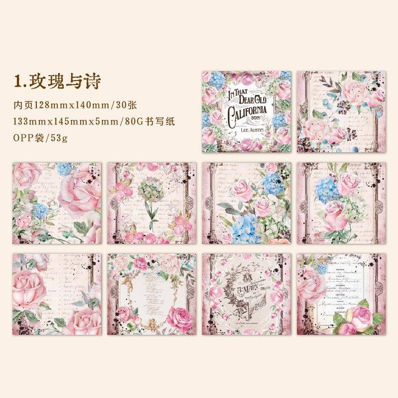 2137 Paper stock Romantic Manor Series - Memo Journals