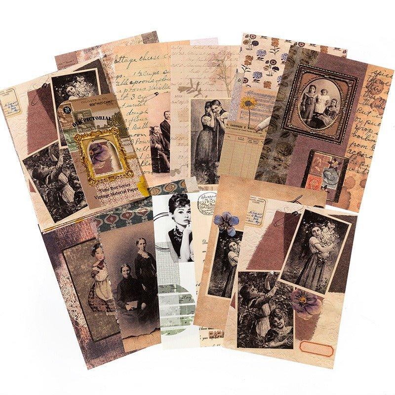 2140 Vintage Material Paper Time Box Series - Memo Journals