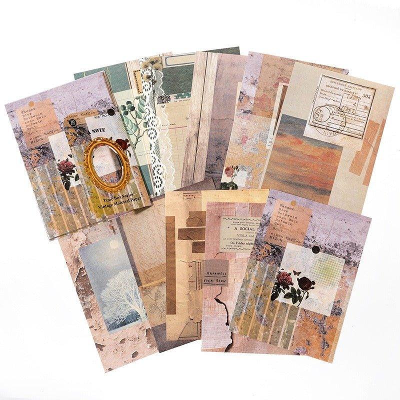 2140 Vintage Material Paper Time Box Series - Memo Journals