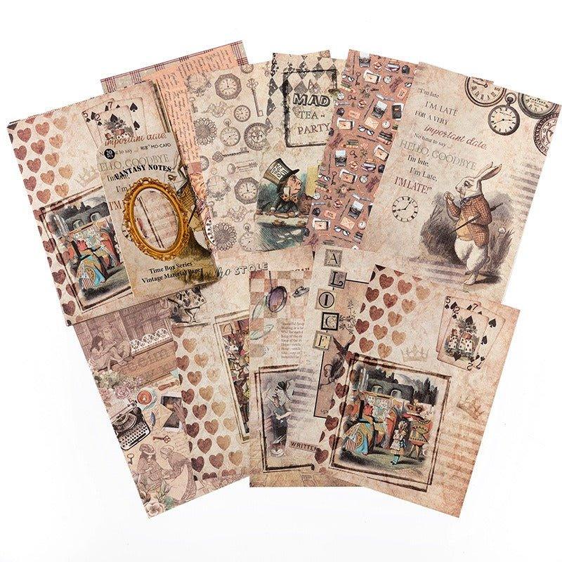 2140 Vintage Material Paper Time Box Series - Memo Journals