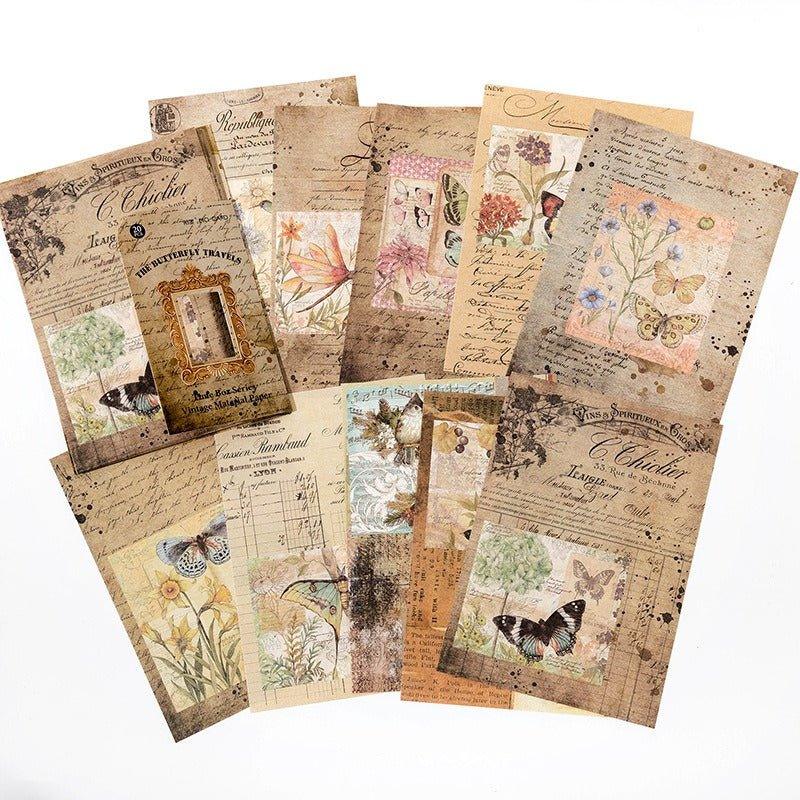 2140 Vintage Material Paper Time Box Series - Memo Journals