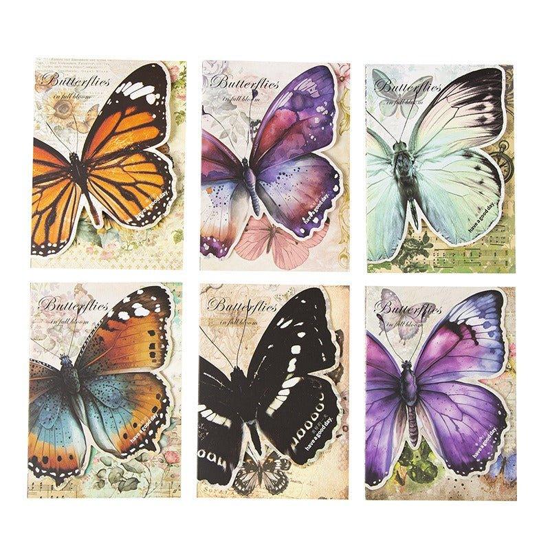 2144 Vintage Material Paper Butterfly Bloom Series - Memo Journals