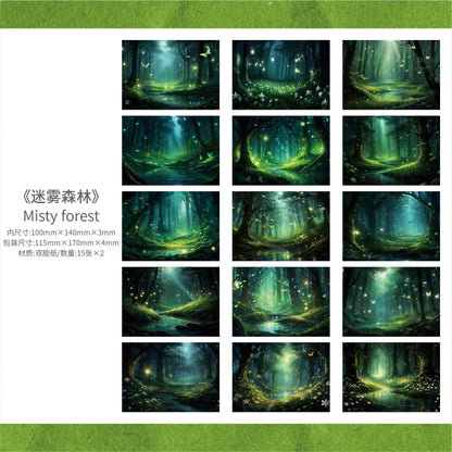 2155 Material Paper Firefly Forest Series - Memo Journals