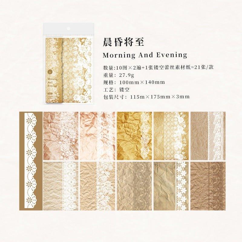 2163 Lace Material Paper One Paper Time Series - Memo Journals