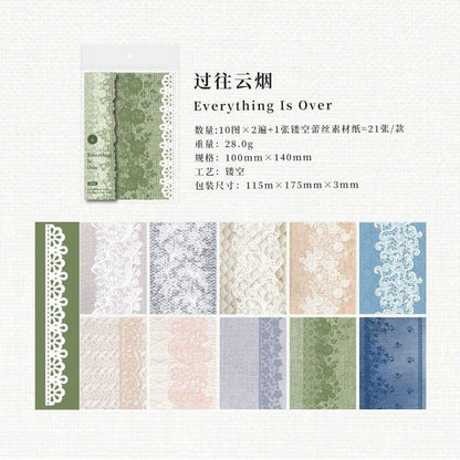 2163 Lace Material Paper One Paper Time Series - Memo Journals