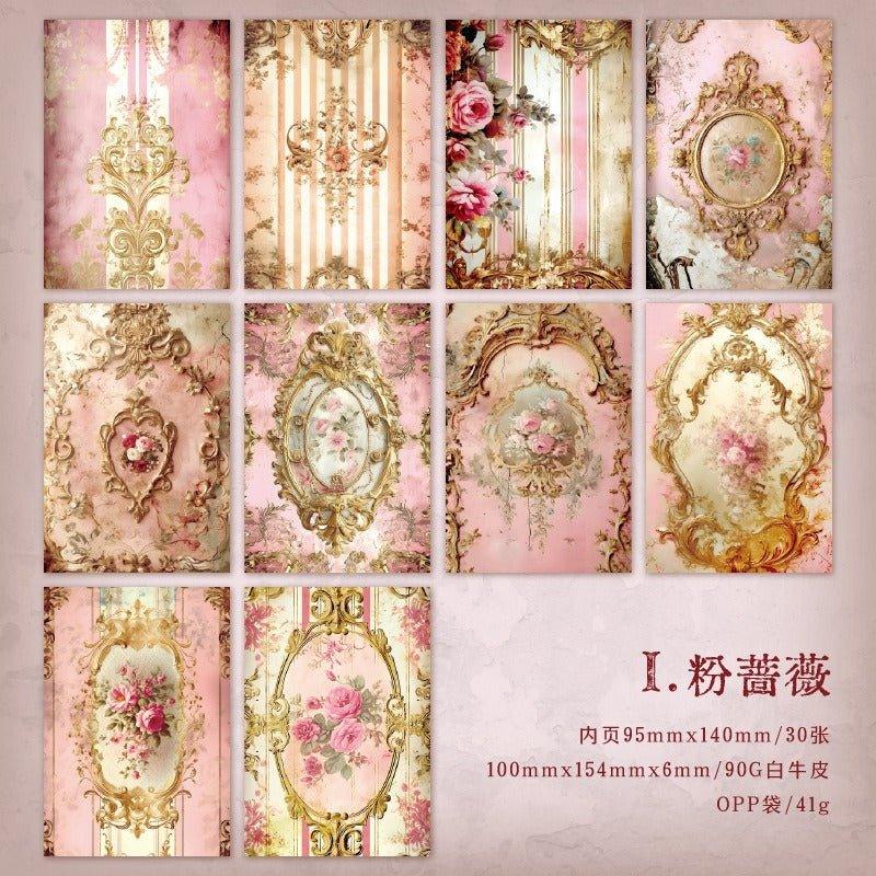 2178 Material Paper Rococo Palace Wall Series - Memo Journals