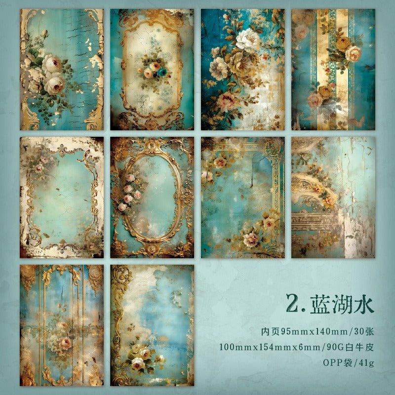 2178 Material Paper Rococo Palace Wall Series - Memo Journals