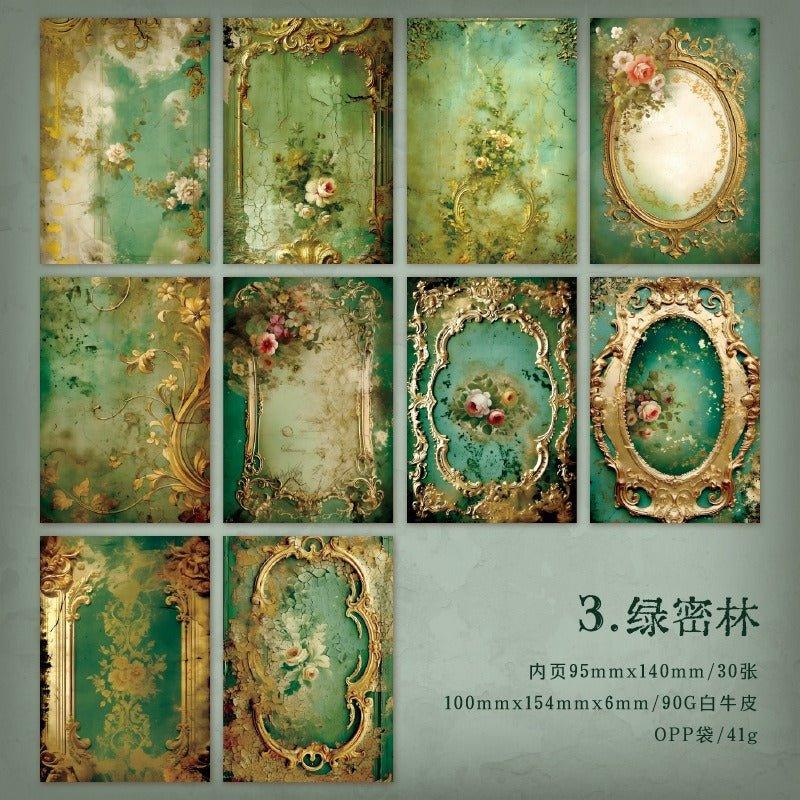 2178 Material Paper Rococo Palace Wall Series - Memo Journals