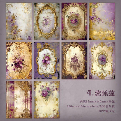 2178 Material Paper Rococo Palace Wall Series - Memo Journals