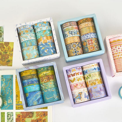 3019 Hot stamping washi tape Embroidery Huagao series - Memo Journals