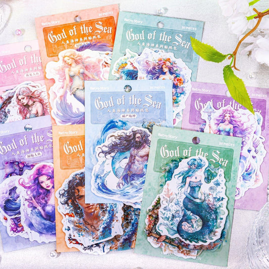 1056 Sticker Pack Mermaid Poseidon Series - Memo Journals