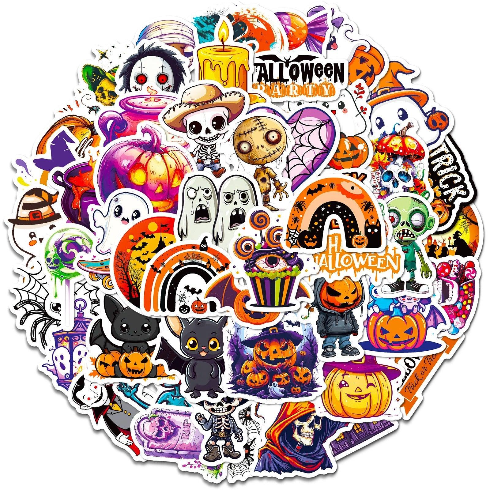 1210 50 Halloween Stickers for the Dead - Memo Journals