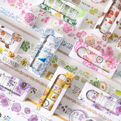 3012 Flower Series Hot Stamping Washi Tape - Memo Journals