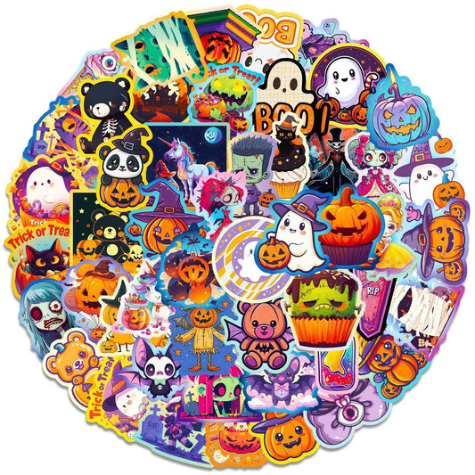 1209 50 Halloween Day Doodle Stickers - Memo Journals