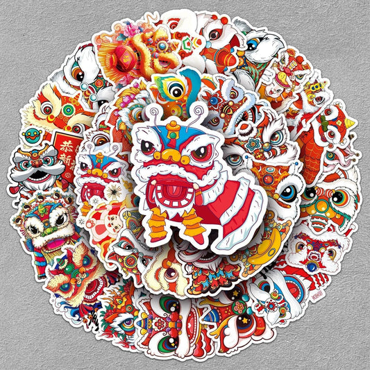 1044 （50 Lion Dance Chinese Style Stickers） - Memo Journals