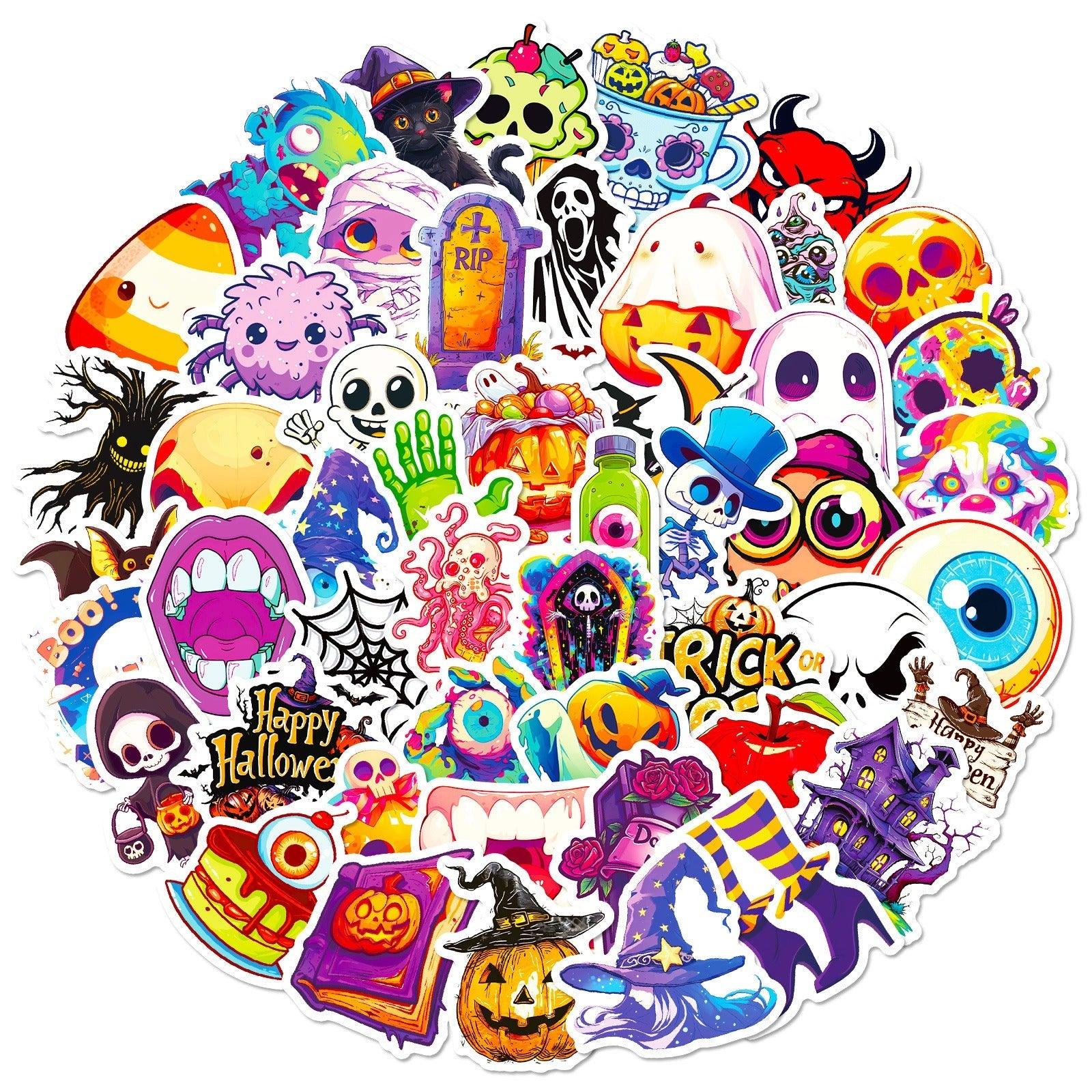 1194 Halloween Stickers Pumpkin Lights Doodle Stickers - Memo Journals