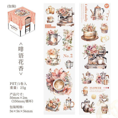 3030 Coffee-themed matte PET tape - Memo Journals