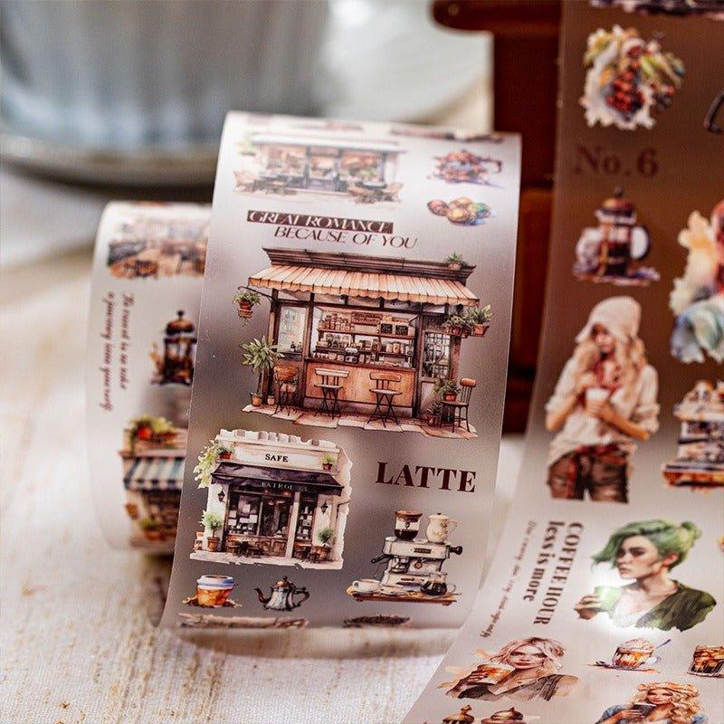 3030 Coffee-themed matte PET tape - Memo Journals