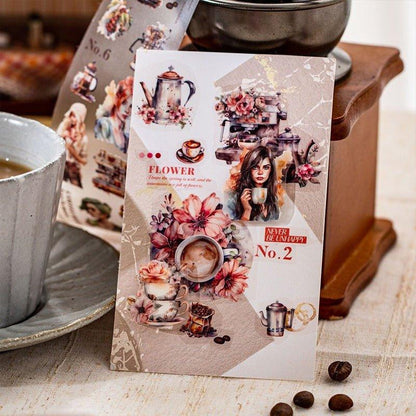 3030 Coffee-themed matte PET tape - Memo Journals