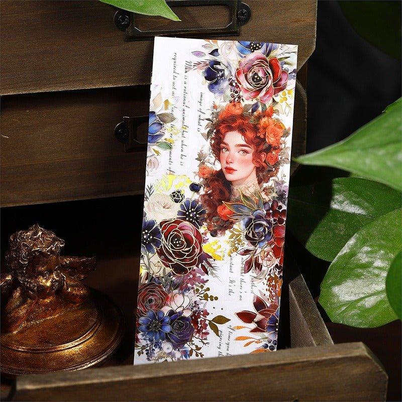 3044 Garden Series Hot Stamping Die-Cut Botanical Tape - Memo Journals