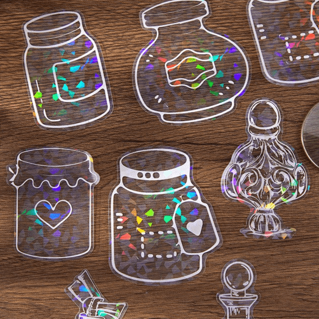 1040 Laser Clear PET Stickers Handmade DIY Bottle - Memo Journals