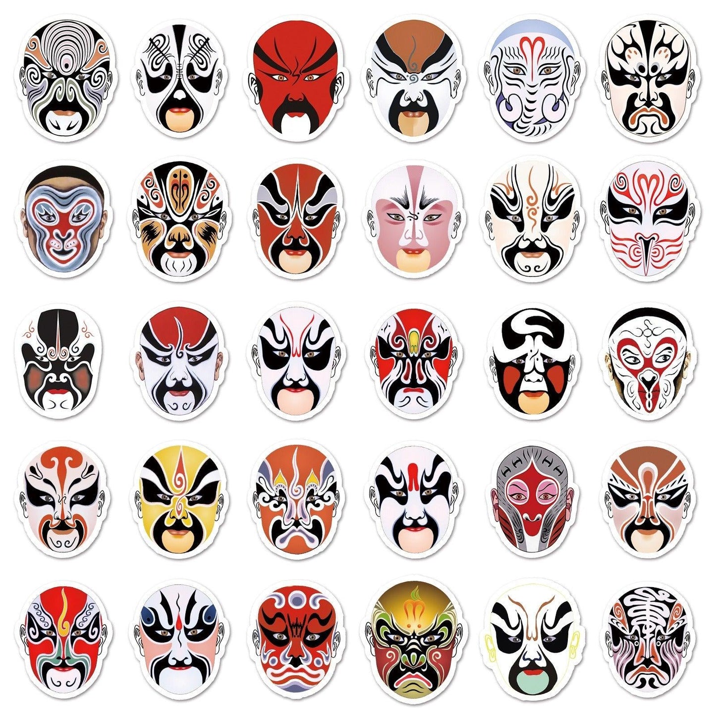 1042 （60 Peking Opera Face Stickers） - Memo Journals