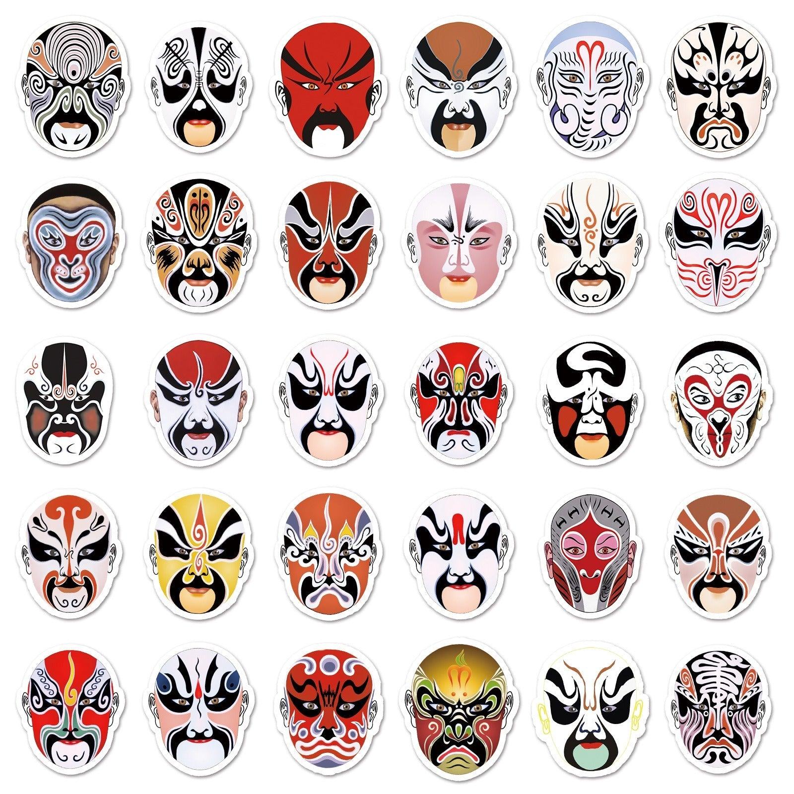 1042 （60 Peking Opera Face Stickers） - Memo Journals